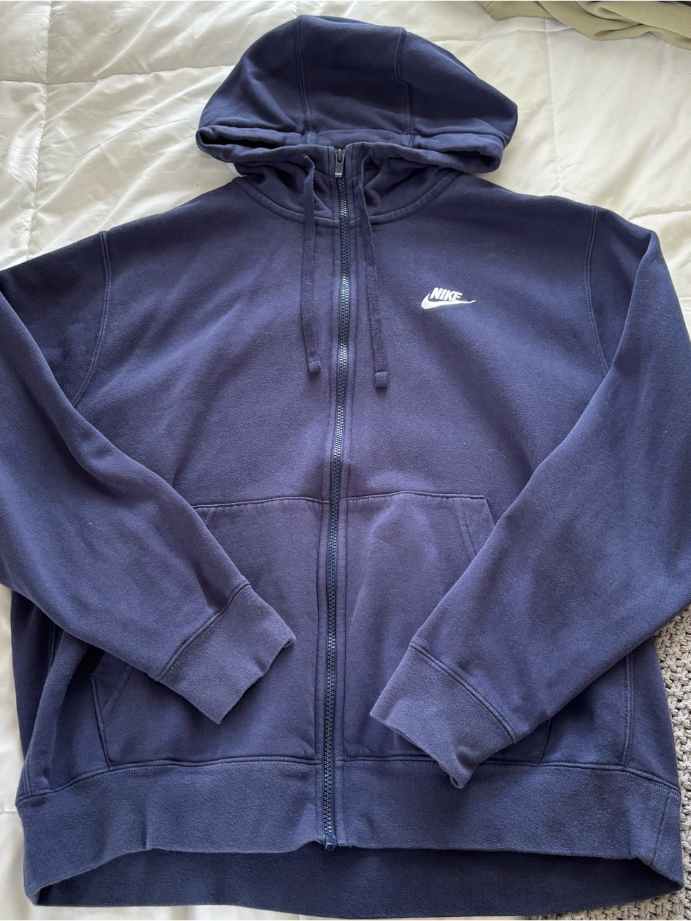 Nike Men's Navy Blue Full-Zip Hooded Sweatshirt
